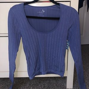 Free People Blue Long Sleeve Crop